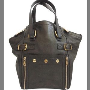 Saint Laurent YSL Downtown Black Leather Satchel